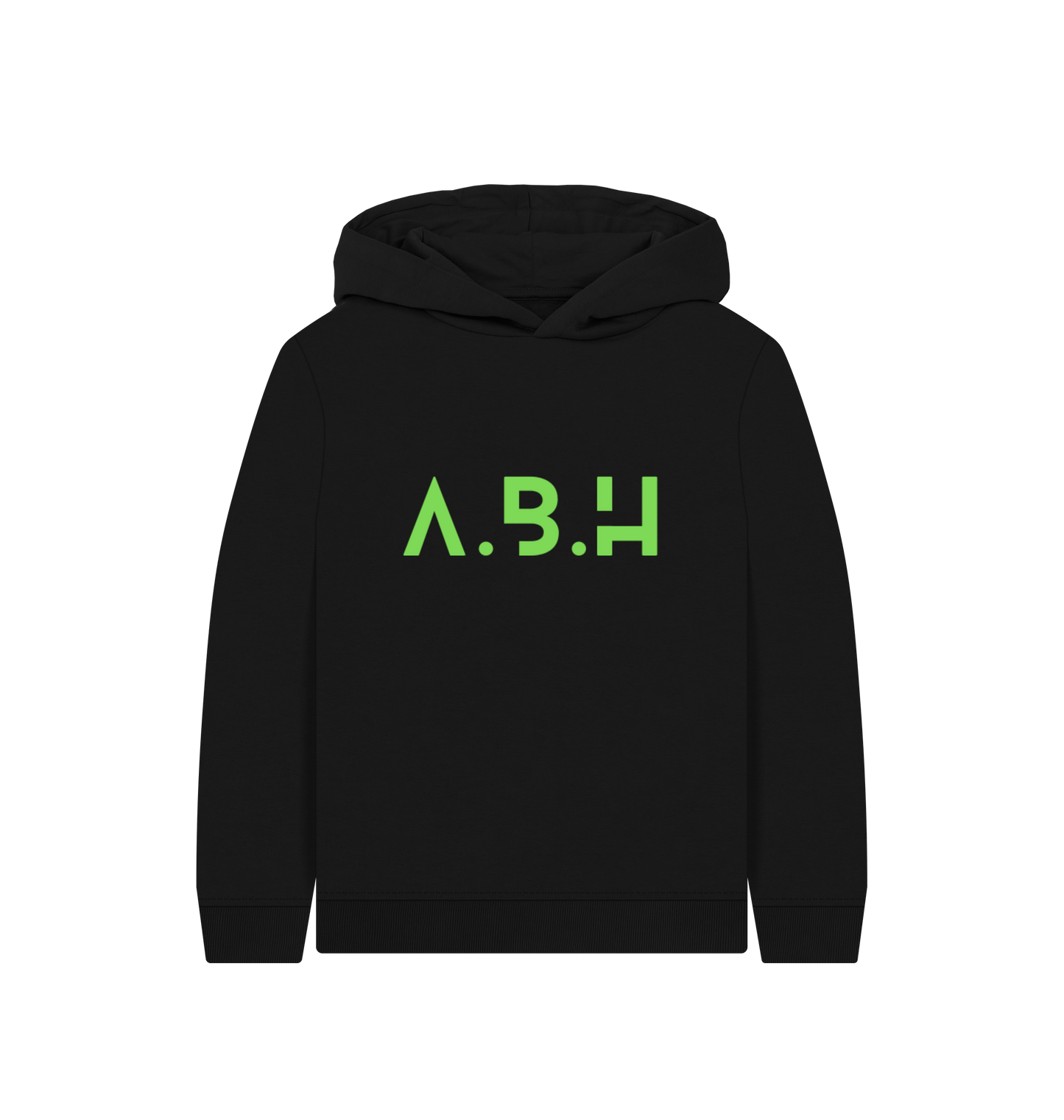Black Printed Kids Hoodie Front