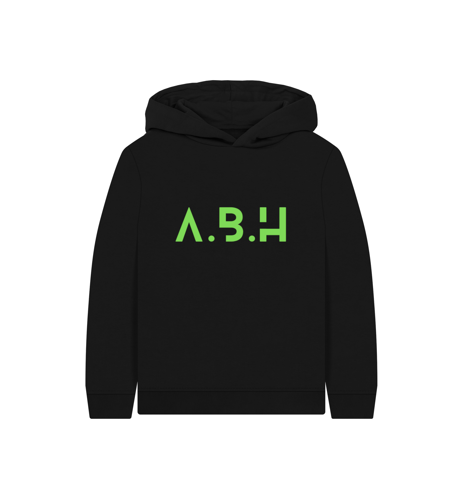 Black Printed Kids Hoodie Front