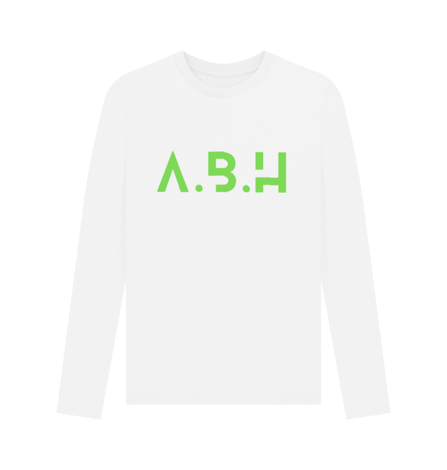 White Printed Long Sleeve T Shirt Front