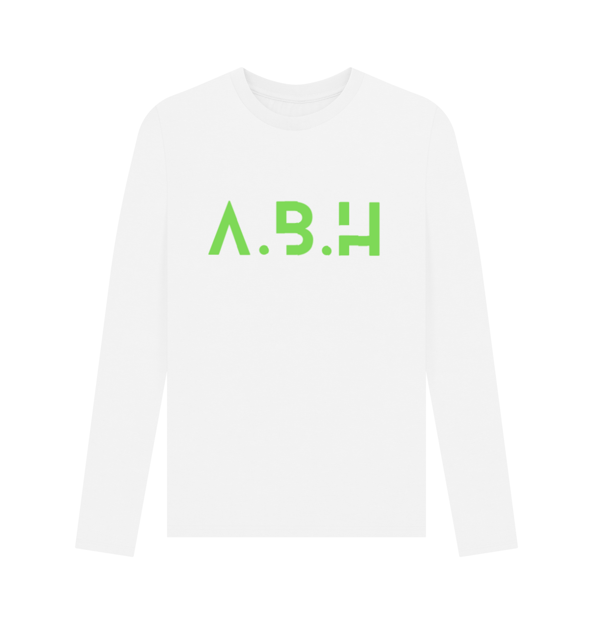 White Printed Long Sleeve T Shirt Front