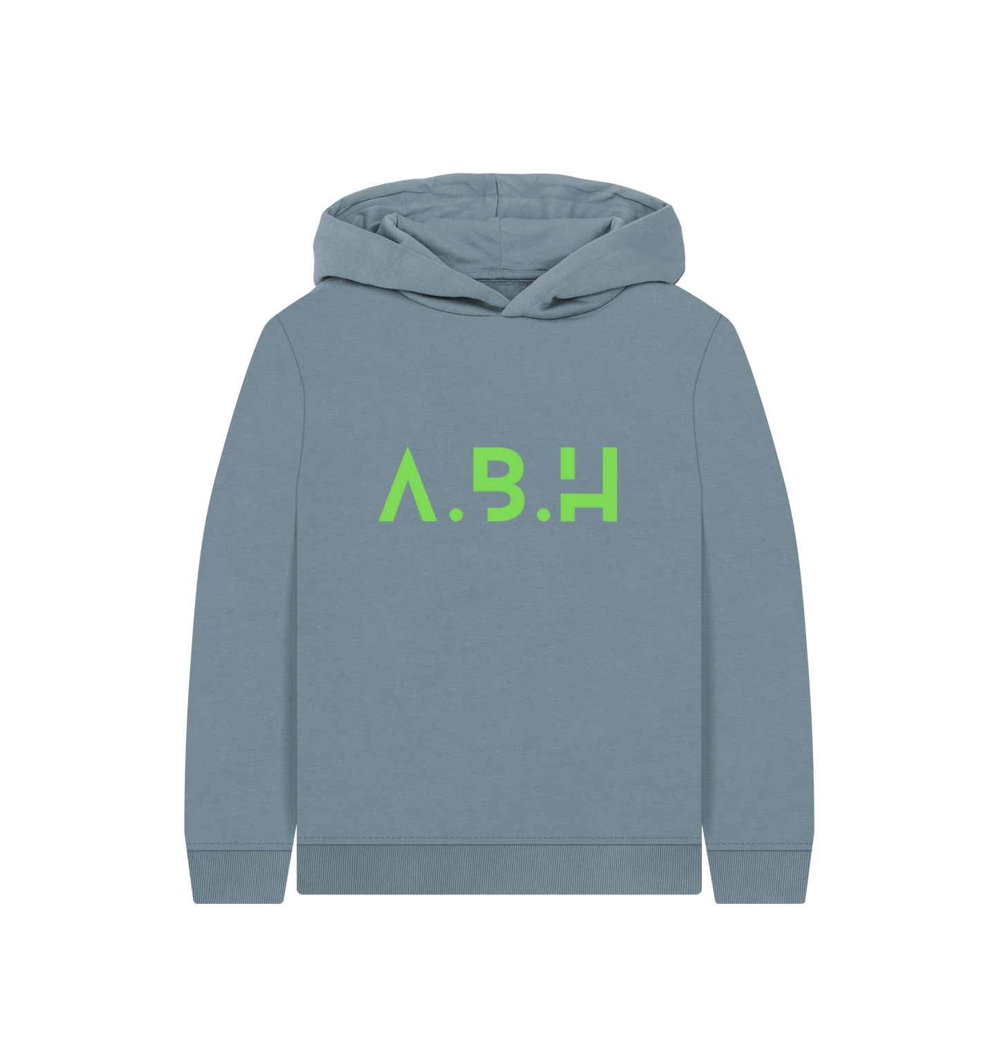Stone Blue Printed Kids Hoodie Front