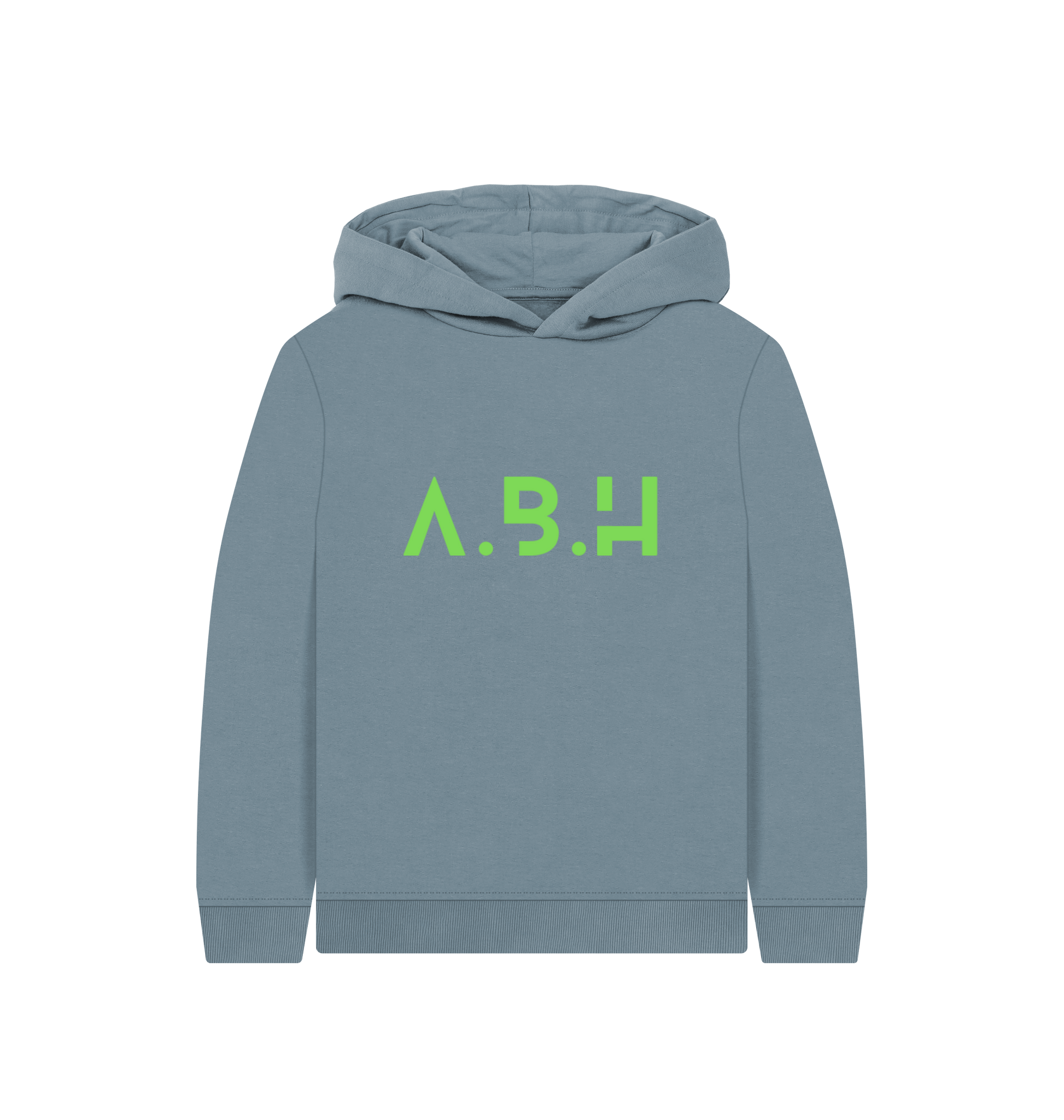 Stone Blue Printed Kids Hoodie Front